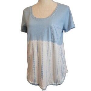 Eddie Bauer Blue & White Tie Dye T-Shirt Medium